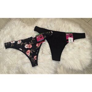 2 Pairs Maidenform Invisible Look Cotton Comfort Thong Panties Womens L Large